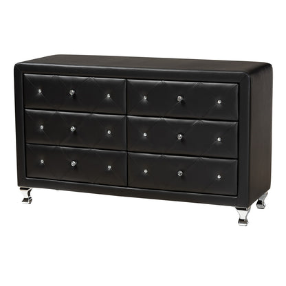 Baxton Studio - Luminescence Dresser in Black - BBT2030-Dresser-Black view 1