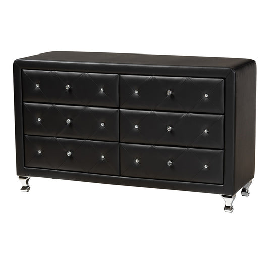 Baxton Studio - Luminescence Dresser in Black - BBT2030-Dresser-Black view 1