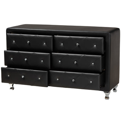 Baxton Studio - Luminescence Dresser in Black - BBT2030-Dresser-Black view 2