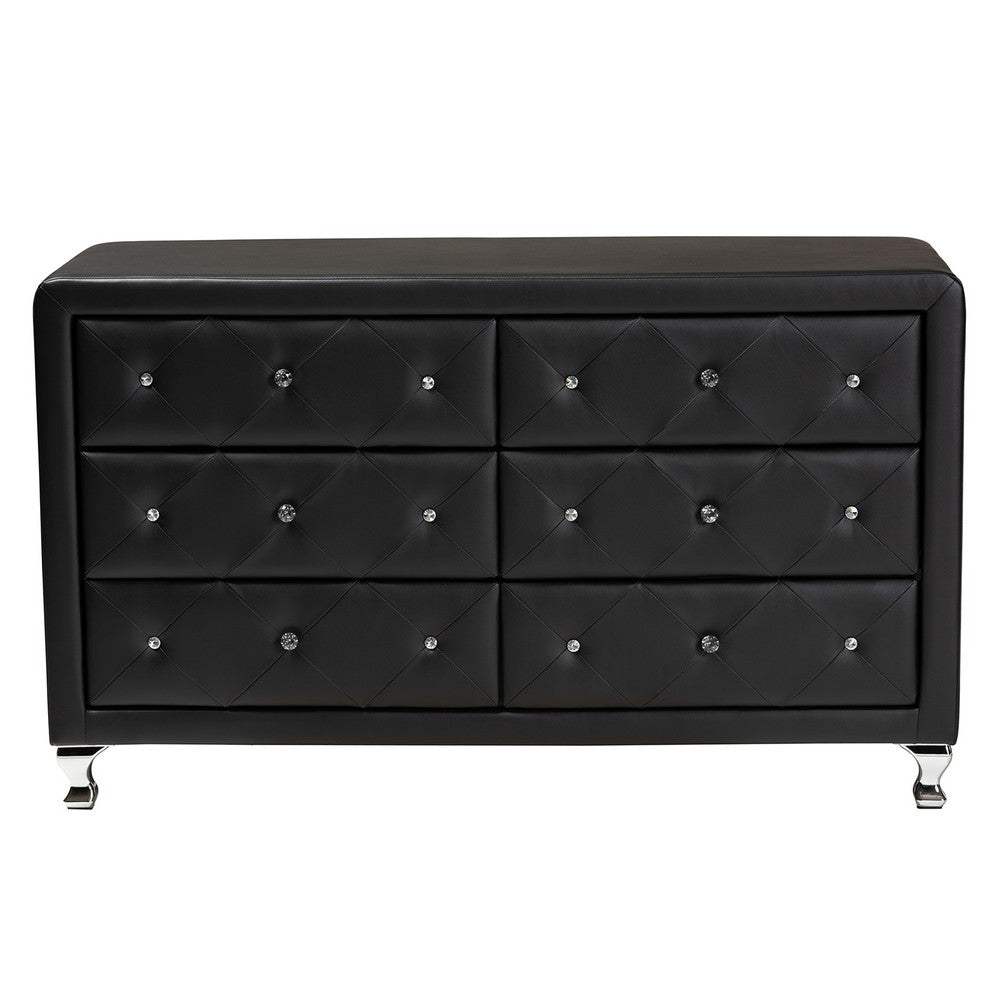 Baxton Studio - Luminescence Dresser in Black - BBT2030-Dresser-Black view 3
