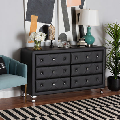 Baxton Studio - Luminescence Dresser in Black - BBT2030-Dresser-Black view 7