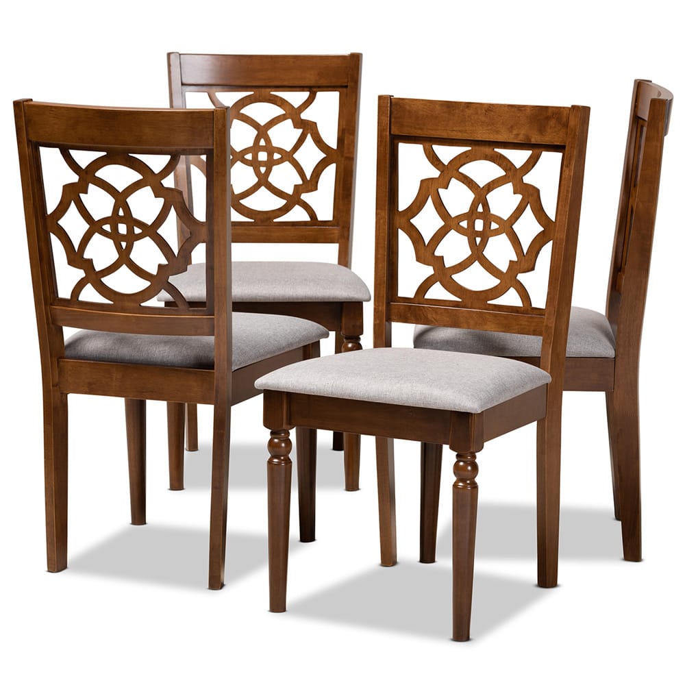 Baxton Studio - Lylah Set of 4 Dining Chairs in Grey/Walnut - RH332C-Grey/Walnut-DC-4PK view 1