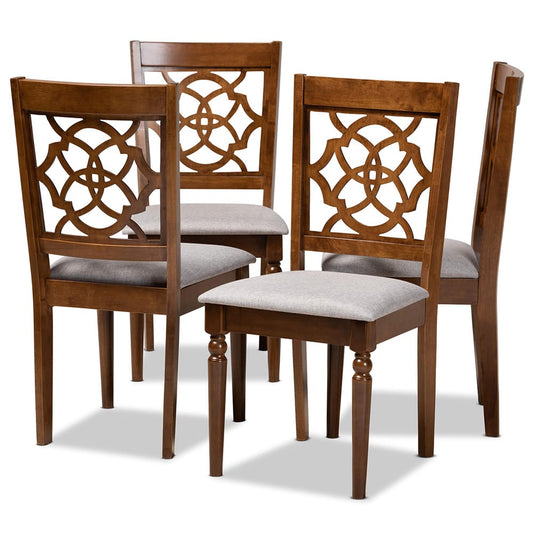 Baxton Studio - Lylah Set of 4 Dining Chairs in Grey/Walnut - RH332C-Grey/Walnut-DC-4PK view 1