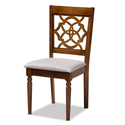 Baxton Studio - Lylah Set of 4 Dining Chairs in Grey/Walnut - RH332C-Grey/Walnut-DC-4PK view 2