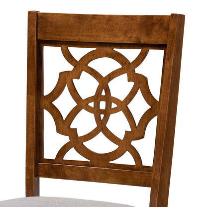 Baxton Studio - Lylah Set of 4 Dining Chairs in Grey/Walnut - RH332C-Grey/Walnut-DC-4PK view 3