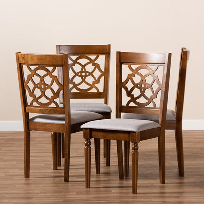 Baxton Studio - Lylah Set of 4 Dining Chairs in Grey/Walnut - RH332C-Grey/Walnut-DC-4PK view 6