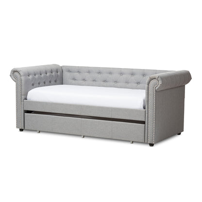 Baxton Studio - Mabelle Daybed in Grey - Ashley-Grey-Daybed view 1