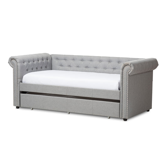 Baxton Studio - Mabelle Daybed in Grey - Ashley-Grey-Daybed view 1