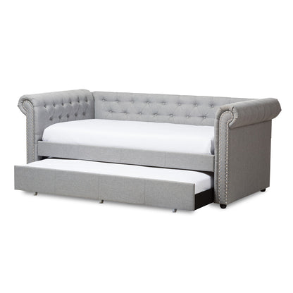 Baxton Studio - Mabelle Daybed in Grey - Ashley-Grey-Daybed view 2