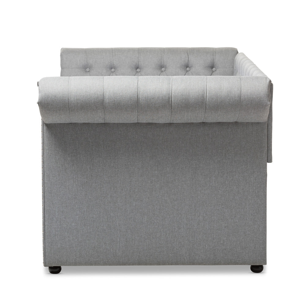 Baxton Studio - Mabelle Daybed in Grey - Ashley-Grey-Daybed view 3