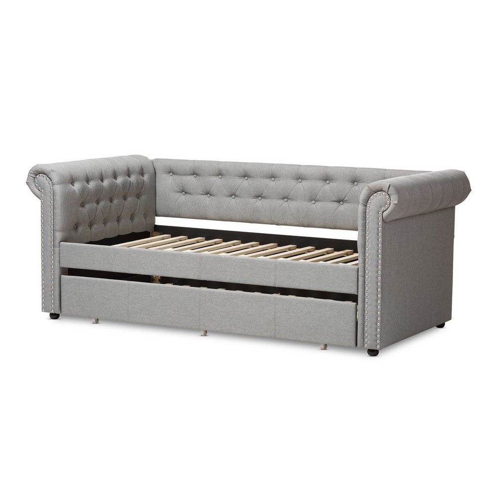 Baxton Studio - Mabelle Daybed in Grey - Ashley-Grey-Daybed view 4