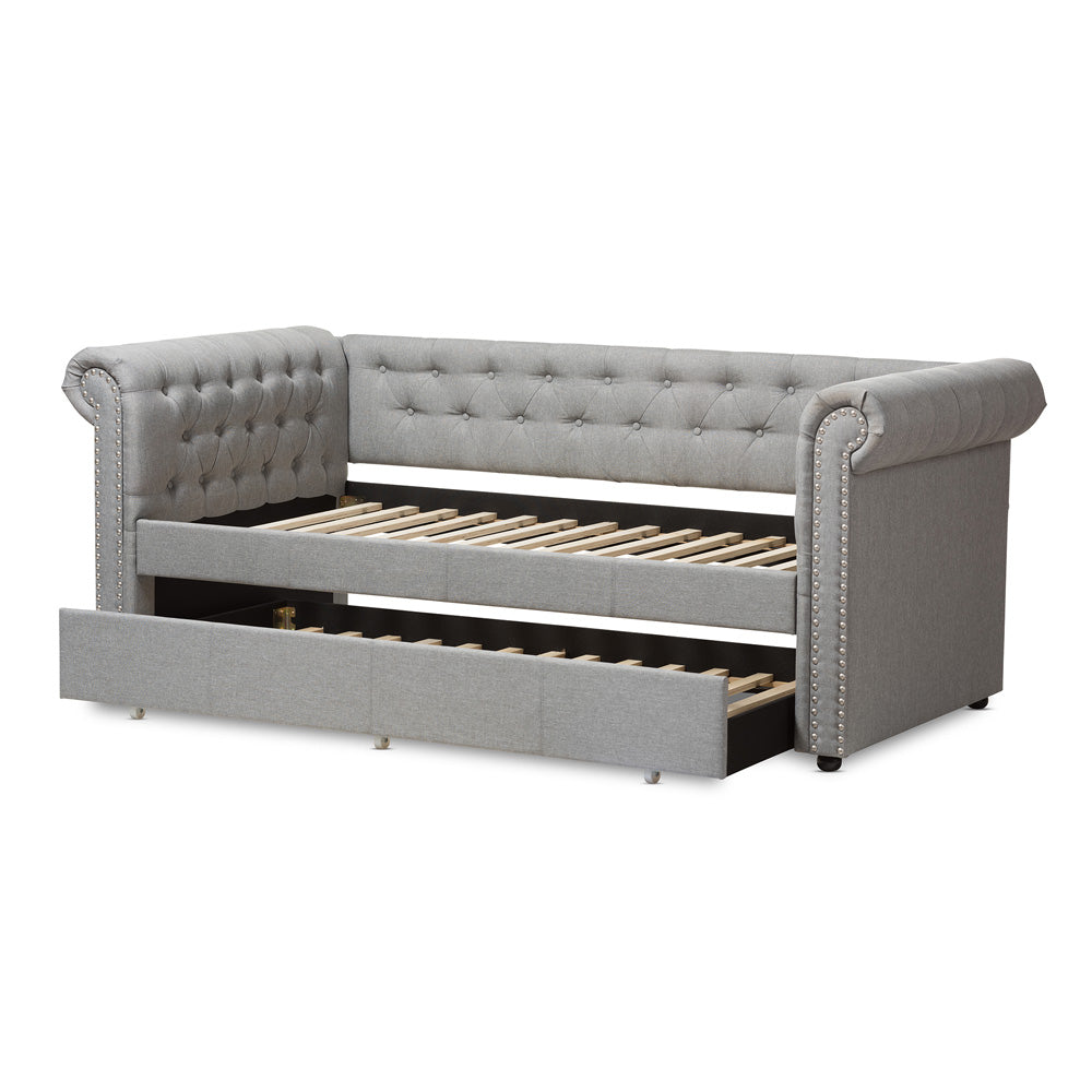 Baxton Studio - Mabelle Daybed in Grey - Ashley-Grey-Daybed view 5