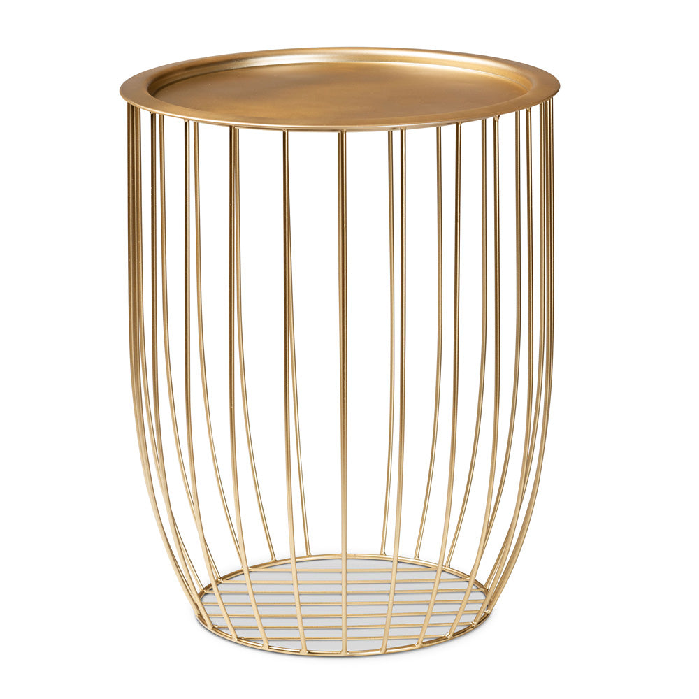 Baxton Studio - Mabon End Table in Gold - H01-102594B Metal Tray Table view 1