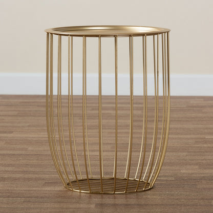 Baxton Studio - Mabon End Table in Gold - H01-102594B Metal Tray Table view 7