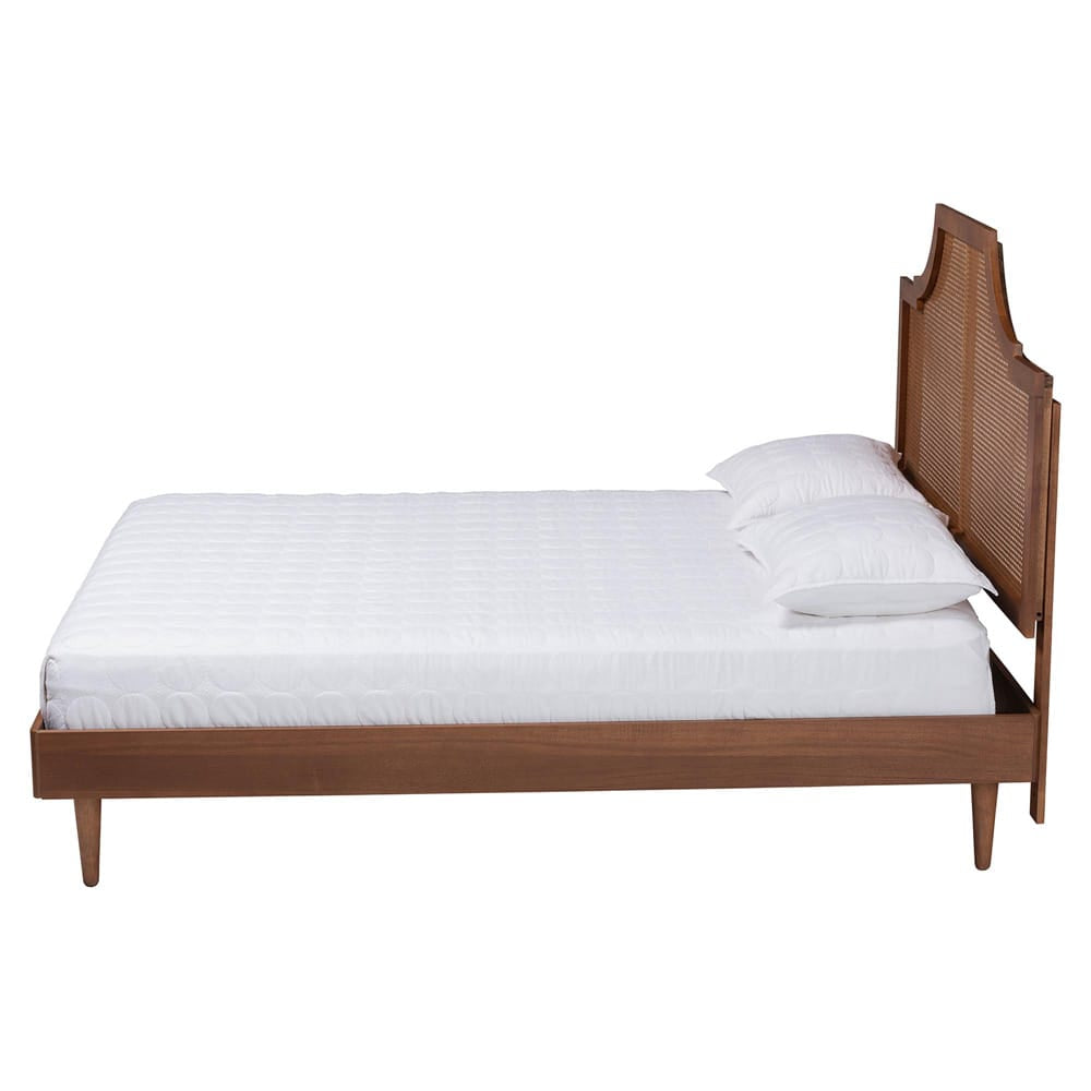 Baxton Studio - Macaria King Bed w/ Headboard in Walnut Brown - MG9774/97151-King view 2