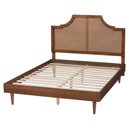Baxton Studio - Macaria King Bed w/ Headboard in Walnut Brown - MG9774/97151-King view 3