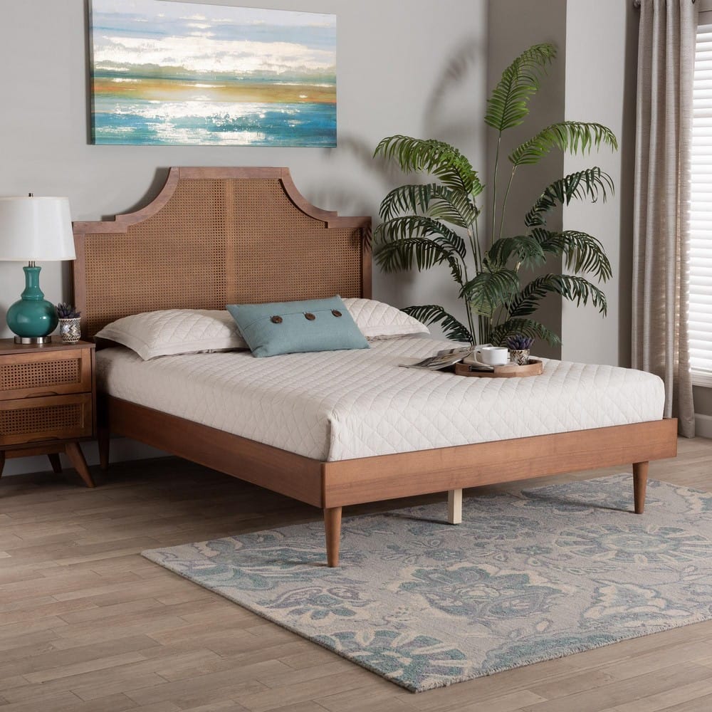 Baxton Studio - Macaria King Bed w/ Headboard in Walnut Brown - MG9774/97151-King view 7