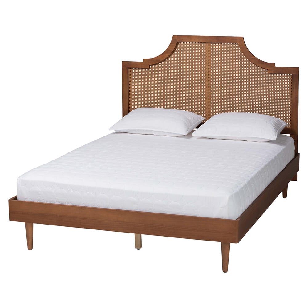 Baxton Studio - Macaria Queen Bed w/ Headboard in Walnut Brown - MG9774/97151-Queen view 1