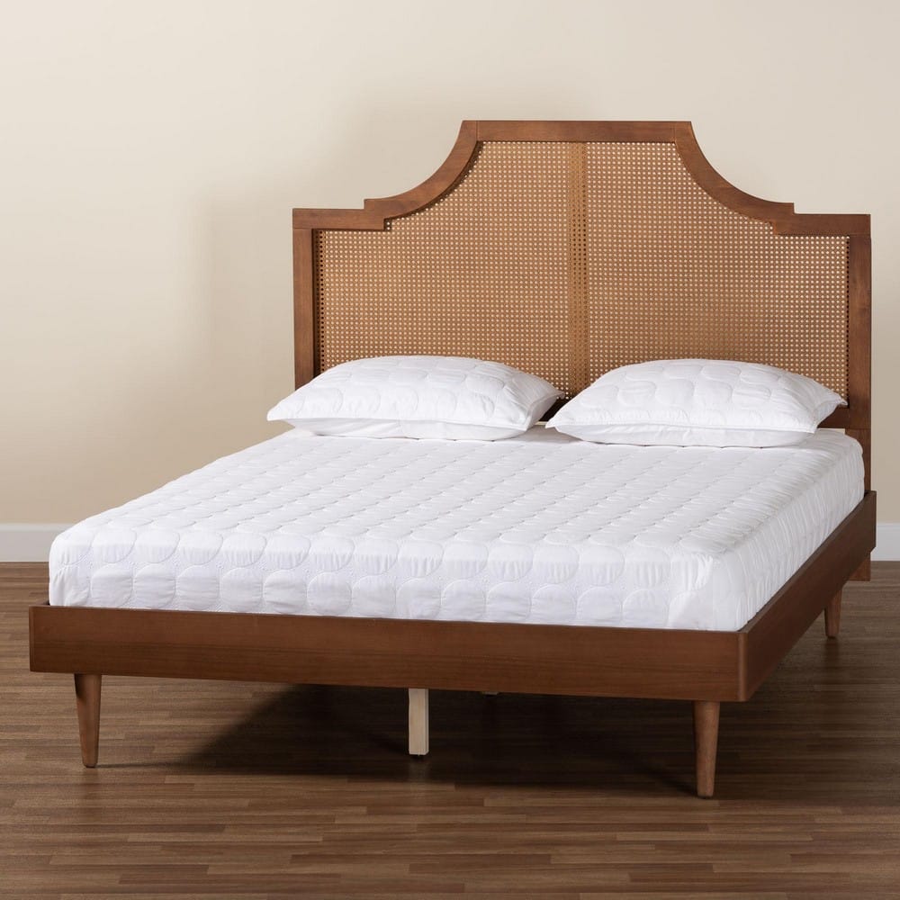 Baxton Studio - Macaria Queen Bed w/ Headboard in Walnut Brown - MG9774/97151-Queen view 8