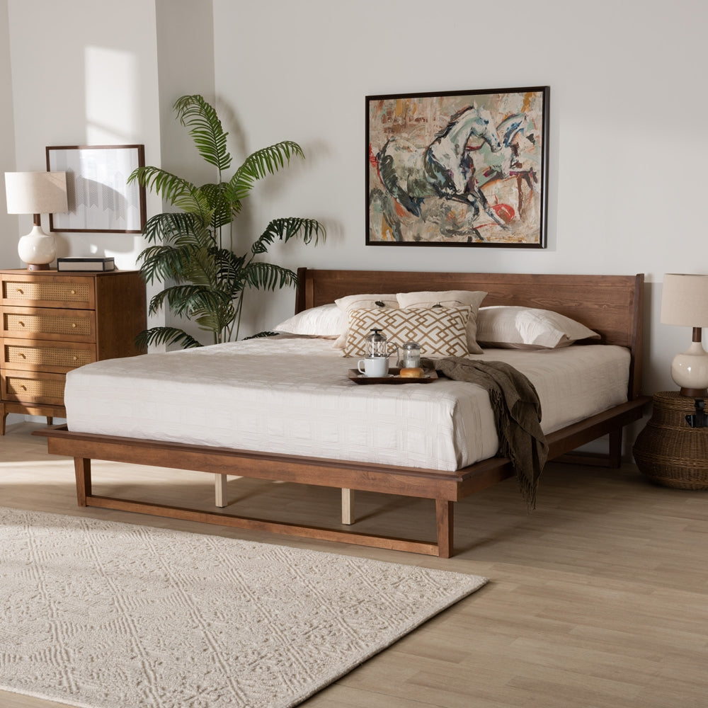 Baxton Studio - Macayle King Size Bed in Ash Walnut - MG0004-2-Ash Walnut-King view 8