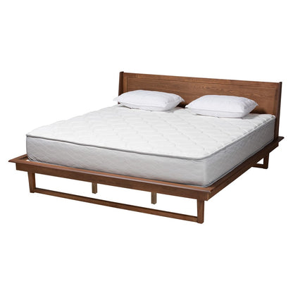 Baxton Studio - Macayle Queen Size Bed in Ash Walnut - MG0004-2-Ash Walnut-Queen view 1