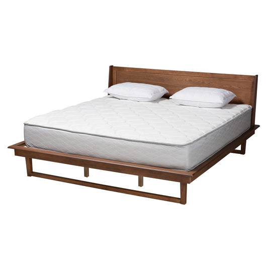 Baxton Studio - Macayle Queen Size Bed in Ash Walnut - MG0004-2-Ash Walnut-Queen view 1
