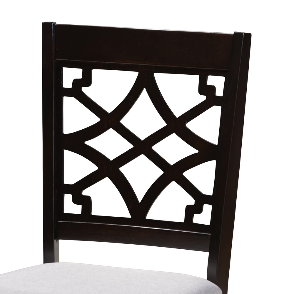 Baxton Studio - Mael Dining Set in Gray/Espresso - RH331C-Grey/Dark Brown-5PC Dining Set view 4