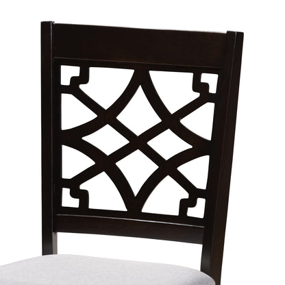 Baxton Studio - Mael Dining Set in Gray/Espresso - RH331C-Grey/Dark Brown-5PC Dining Set view 4