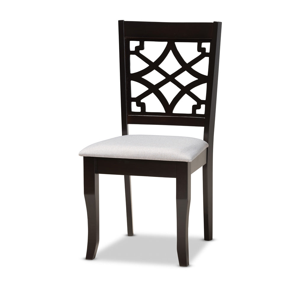Baxton Studio - Mael Dining Set in Grey/dark brown - RH331C-Grey/Dark Brown-7PC Dining Set view 2