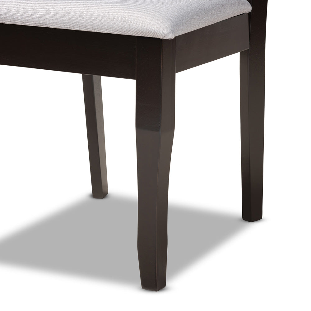 Baxton Studio - Mael Dining Set in Grey/dark brown - RH331C-Grey/Dark Brown-7PC Dining Set view 6