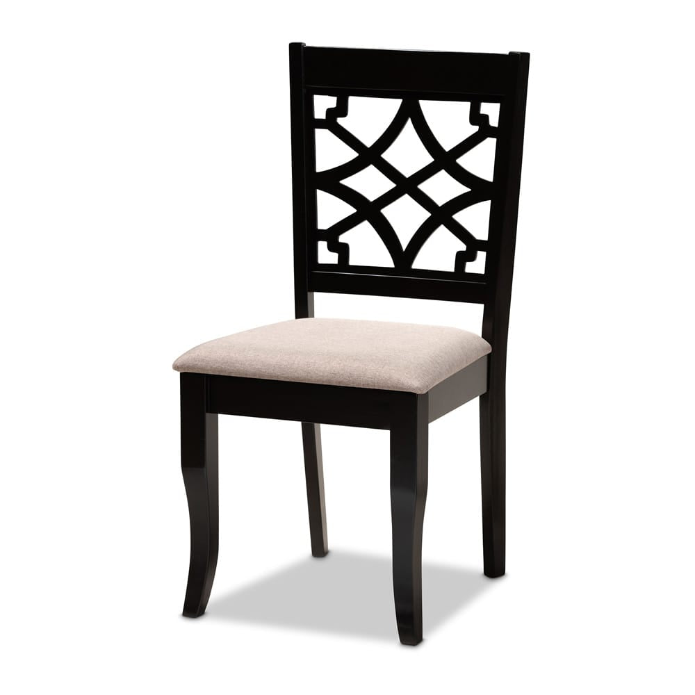 Baxton Studio - Mael Dining Set in Sand/Dark Brown - RH331C-Sand/Dark Brown-7PC Dining Set view 2