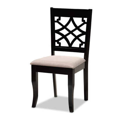 Baxton Studio - Mael Dining Set in Sand/Dark Brown - RH331C-Sand/Dark Brown-7PC Dining Set view 2