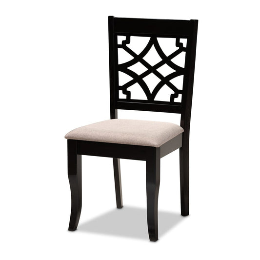 Baxton Studio - Mael Dining Set in Sand/Dark Brown - RH331C-Sand/Dark Brown-7PC Dining Set view 2