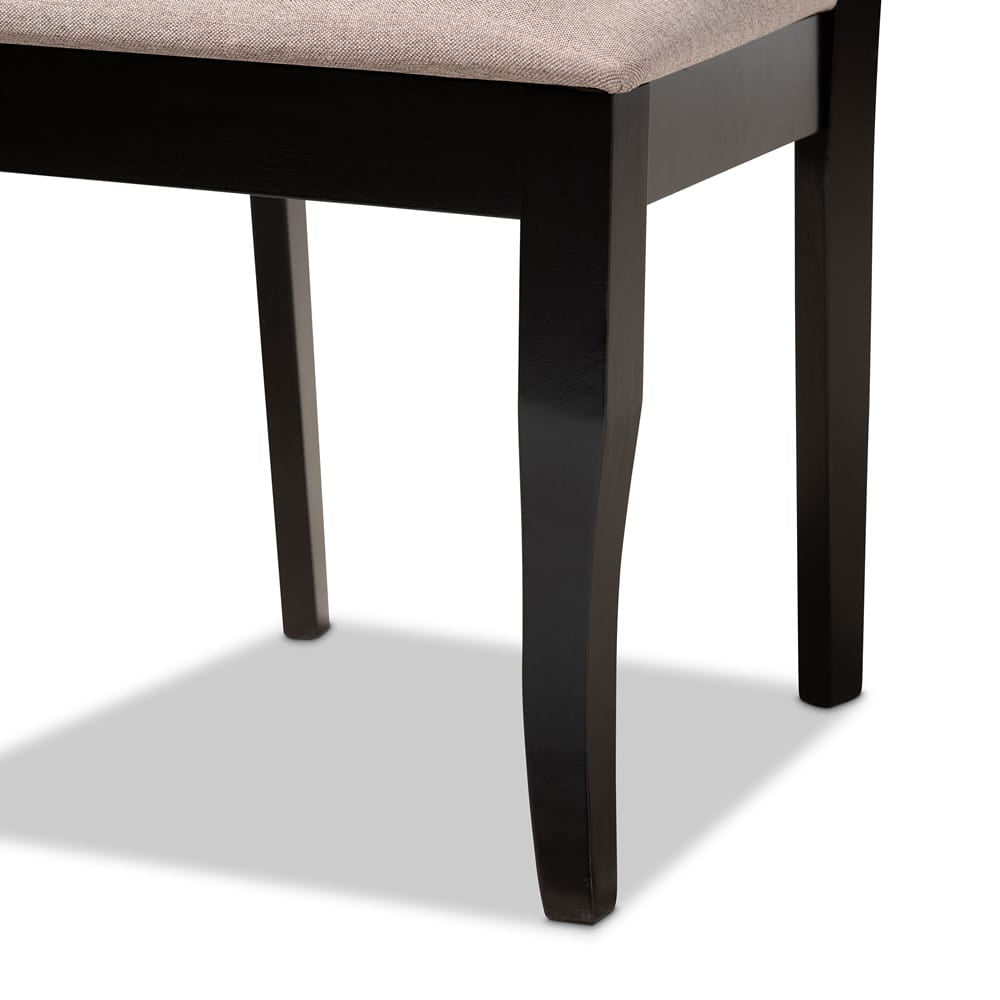 Baxton Studio - Mael Dining Set in Sand/Dark Brown - RH331C-Sand/Dark Brown-7PC Dining Set view 5