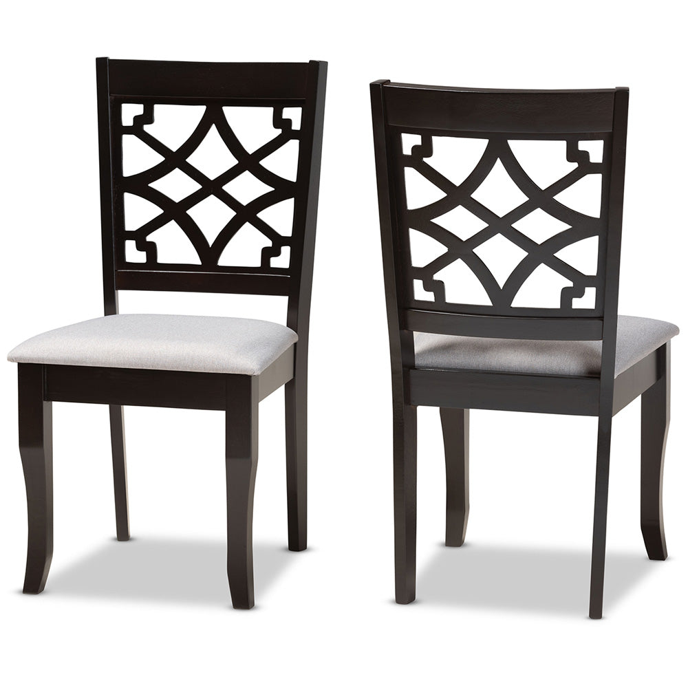 Baxton Studio - Mael Set of 2 Dining Chairs in Grey/dark brown - RH331C-Grey/Dark Brown-DC-2PK view 1