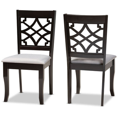 Baxton Studio - Mael Set of 2 Dining Chairs in Grey/dark brown - RH331C-Grey/Dark Brown-DC-2PK view 1