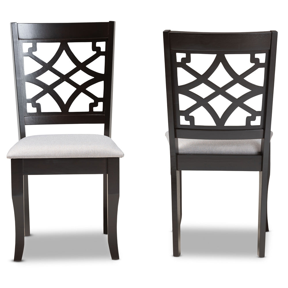 Baxton Studio - Mael Set of 2 Dining Chairs in Grey/dark brown - RH331C-Grey/Dark Brown-DC-2PK view 2