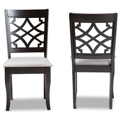 Baxton Studio - Mael Set of 2 Dining Chairs in Grey/dark brown - RH331C-Grey/Dark Brown-DC-2PK view 2