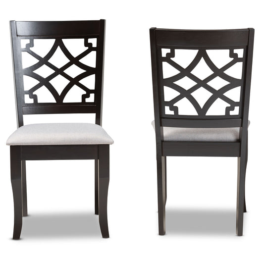 Baxton Studio - Mael Set of 2 Dining Chairs in Grey/dark brown - RH331C-Grey/Dark Brown-DC-2PK view 2