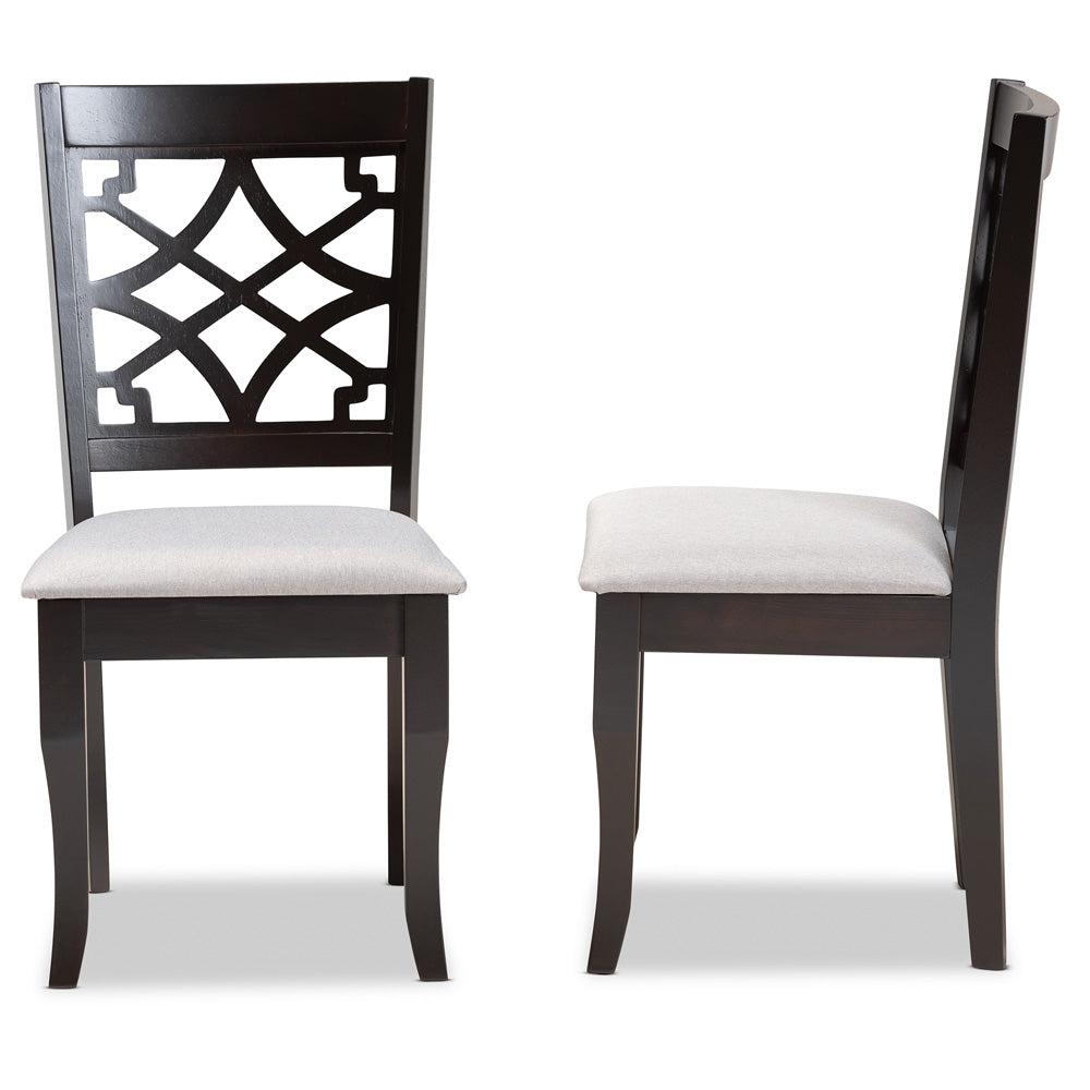 Baxton Studio - Mael Set of 2 Dining Chairs in Grey/dark brown - RH331C-Grey/Dark Brown-DC-2PK view 3