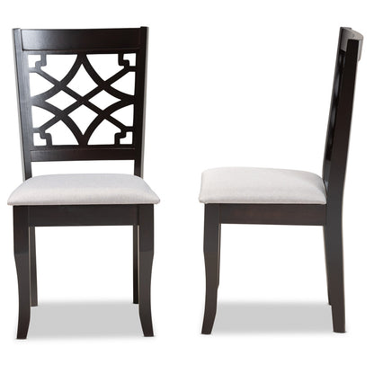 Baxton Studio - Mael Set of 2 Dining Chairs in Grey/dark brown - RH331C-Grey/Dark Brown-DC-2PK view 3