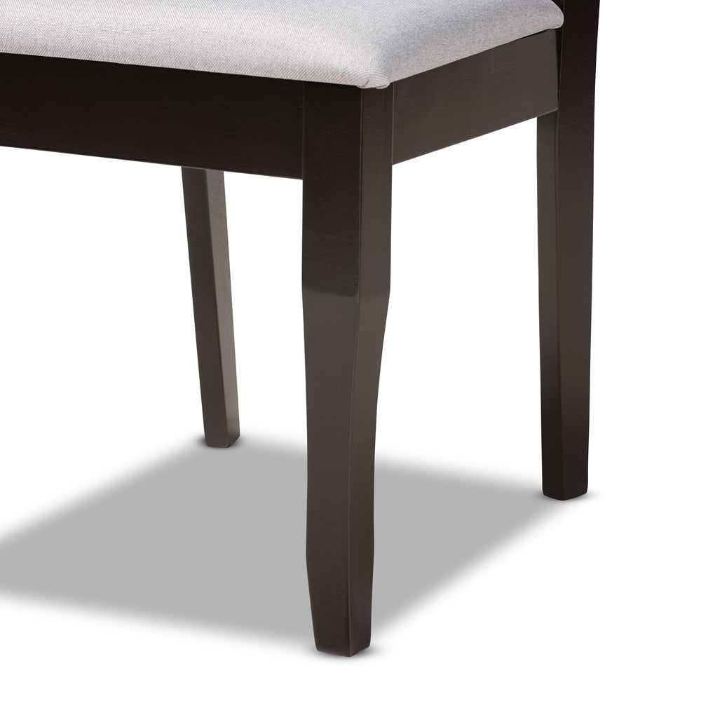 Baxton Studio - Mael Set of 2 Dining Chairs in Grey/dark brown - RH331C-Grey/Dark Brown-DC-2PK view 5
