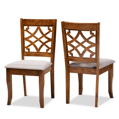 Baxton Studio - Mael Set of 2 Dining Chairs in Grey/Walnut Brown - RH331C-Grey/Walnut-DC-2PK view 1