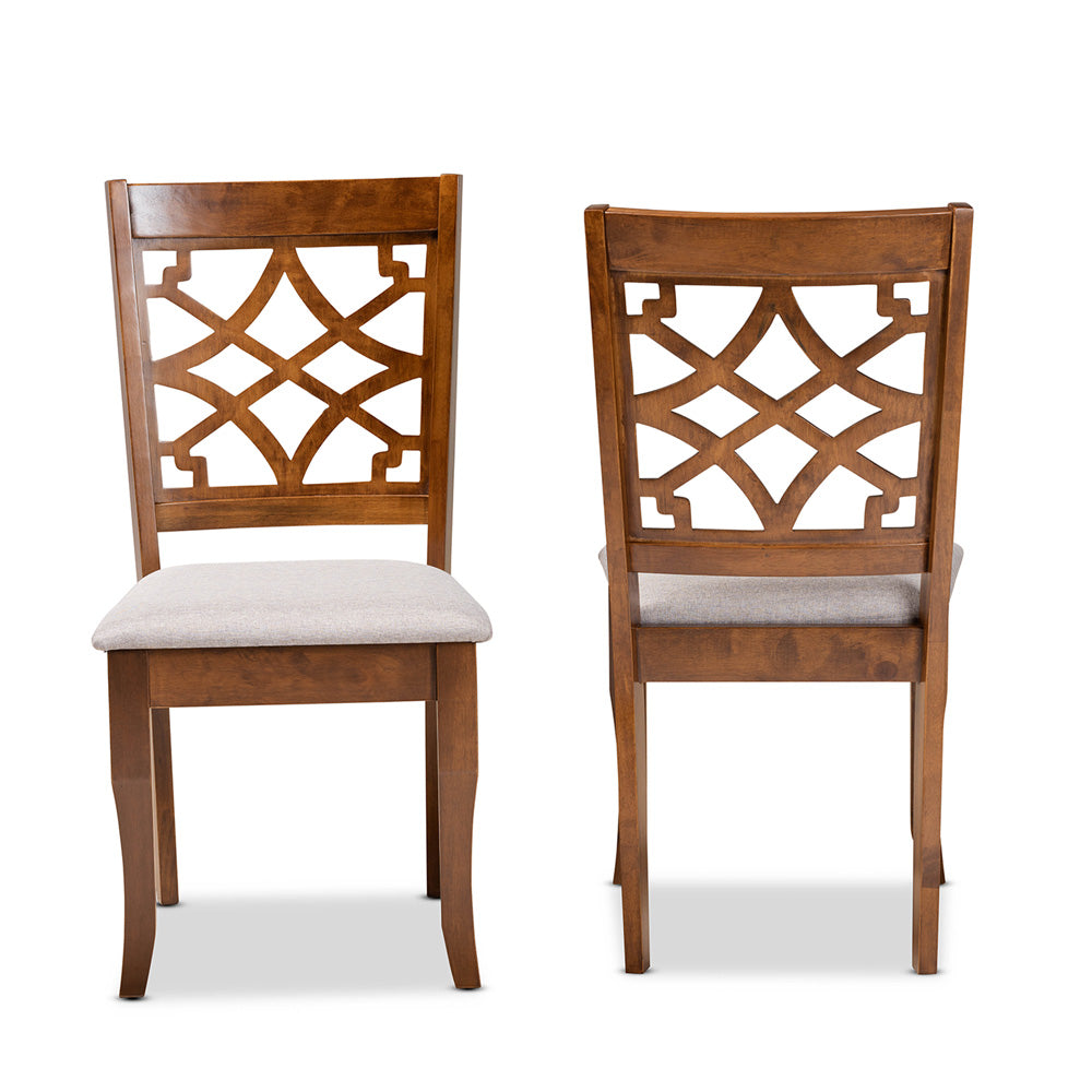 Baxton Studio - Mael Set of 2 Dining Chairs in Grey/Walnut Brown - RH331C-Grey/Walnut-DC-2PK view 2