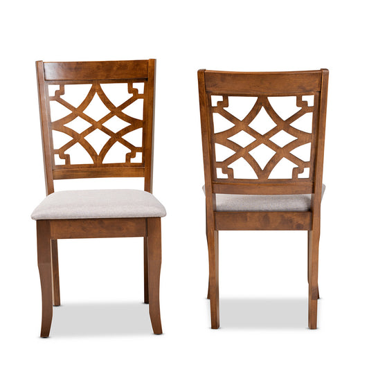 Baxton Studio - Mael Set of 2 Dining Chairs in Grey/Walnut Brown - RH331C-Grey/Walnut-DC-2PK view 2