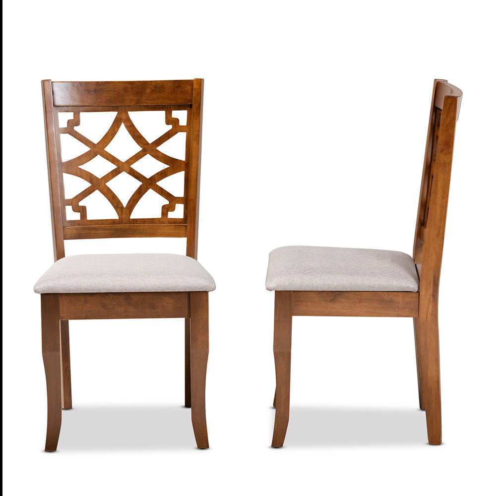 Baxton Studio - Mael Set of 2 Dining Chairs in Grey/Walnut Brown - RH331C-Grey/Walnut-DC-2PK view 3