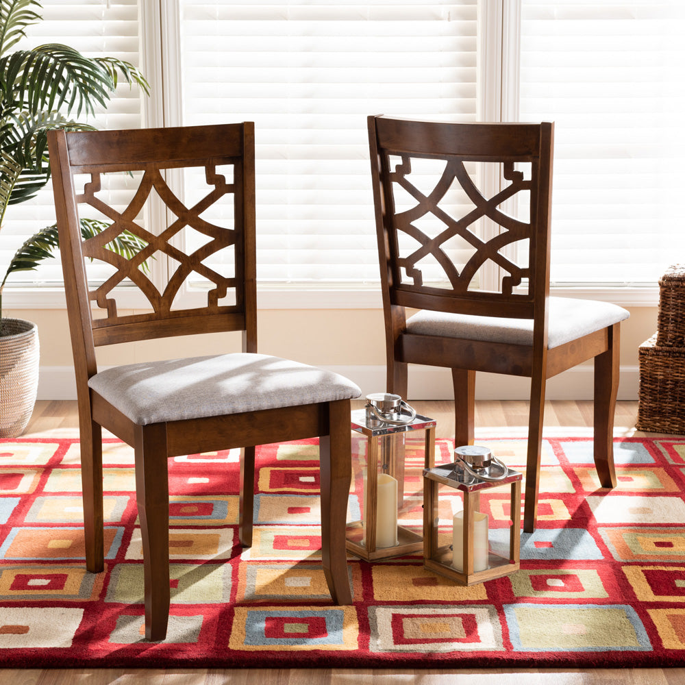 Baxton Studio - Mael Set of 2 Dining Chairs in Grey/Walnut Brown - RH331C-Grey/Walnut-DC-2PK view 6