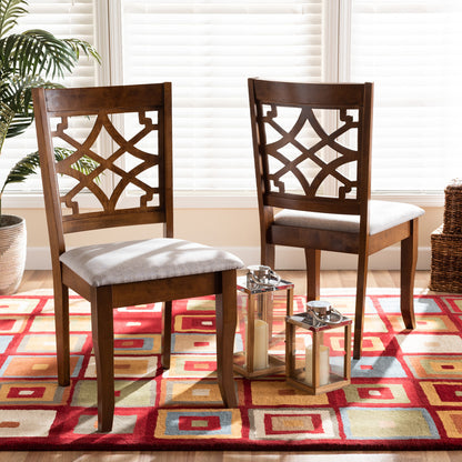 Baxton Studio - Mael Set of 2 Dining Chairs in Grey/Walnut Brown - RH331C-Grey/Walnut-DC-2PK view 6