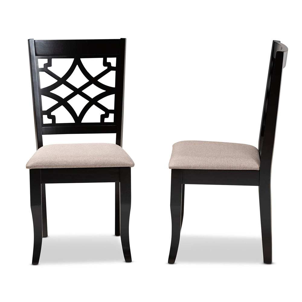 Baxton Studio - Mael Set of 2 Dining Chairs in Sand/Espresso Brown - RH331C-Sand/Dark Brown-DC-2PK view 3