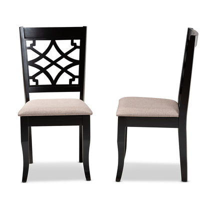 Baxton Studio - Mael Set of 2 Dining Chairs in Sand/Espresso Brown - RH331C-Sand/Dark Brown-DC-2PK view 3